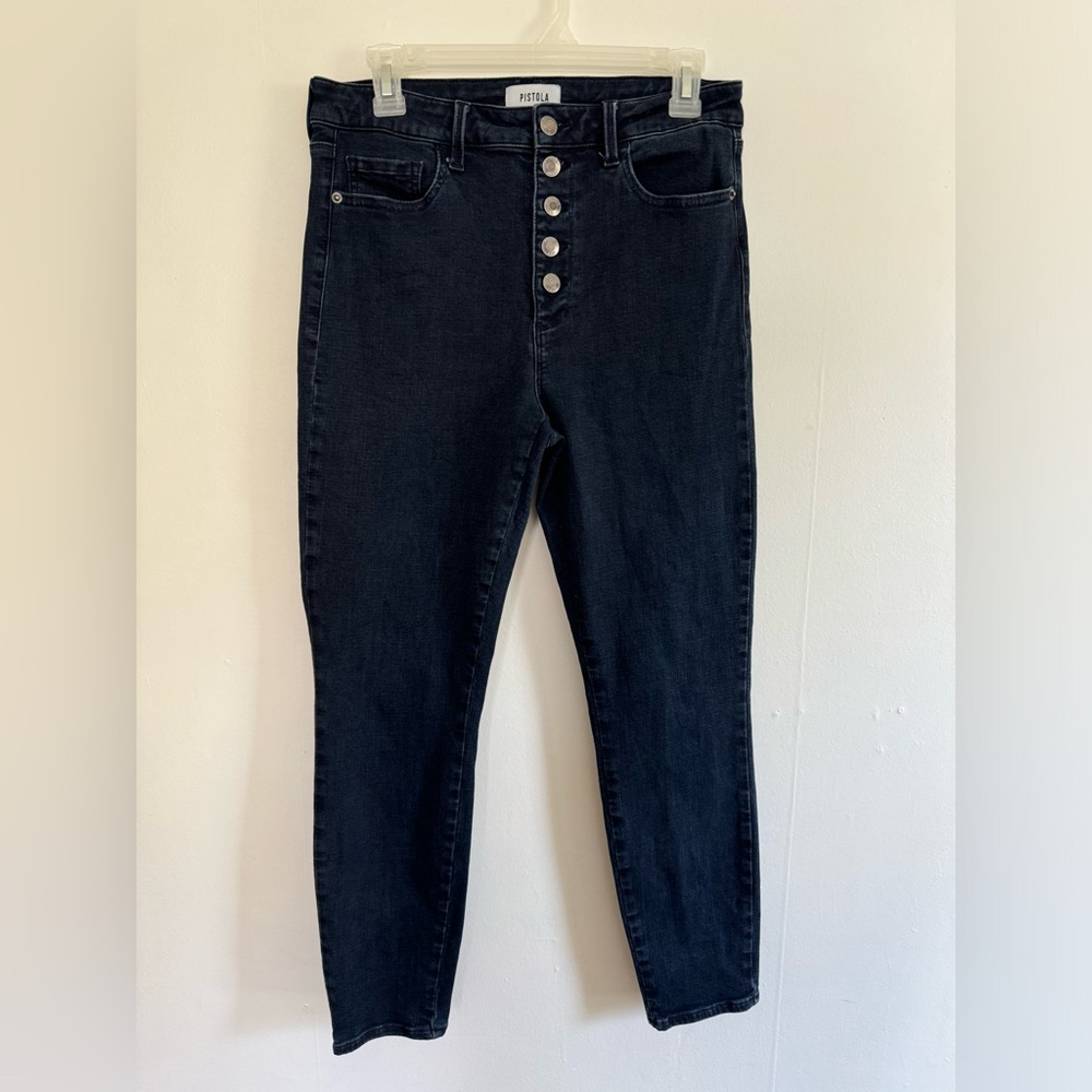 PISTOLA High-Rise Button Fly Skinny Jeans | Size 30